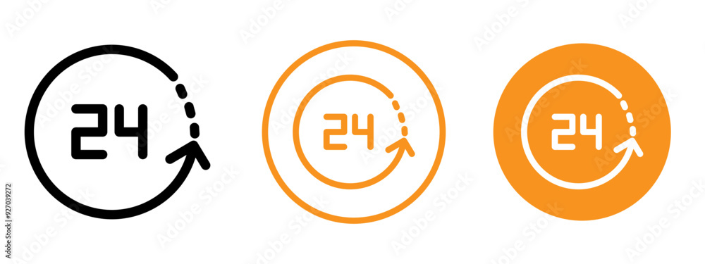 Poster 24 Hour time icon web design in vector