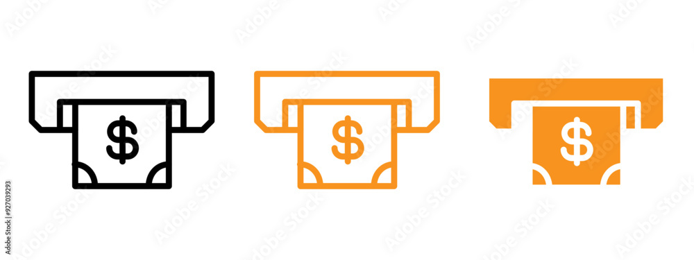 Poster atm cash icon web design in vector