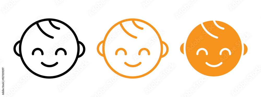 Poster baby icon web design in vector