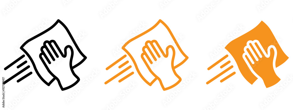 Poster cleaning cloth icon web design in vector