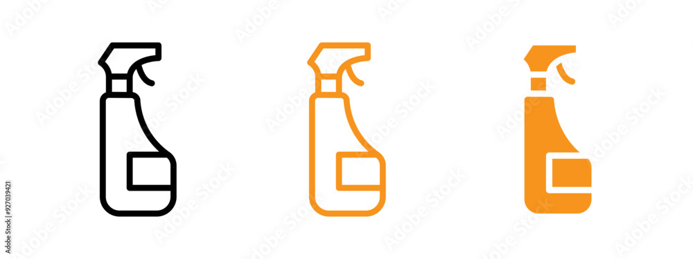 Poster cleaning spray icon web design in vector