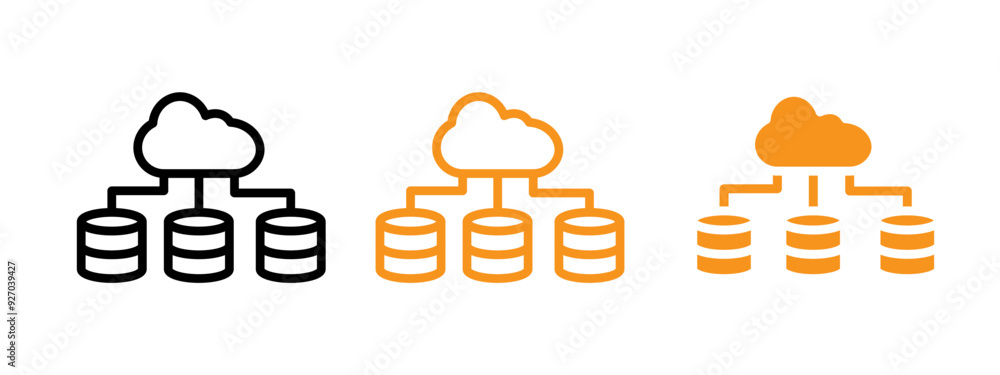 Poster Cloud database icon web design in vector