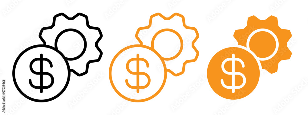 Aufkleber Costs optimization Icon web design in vector