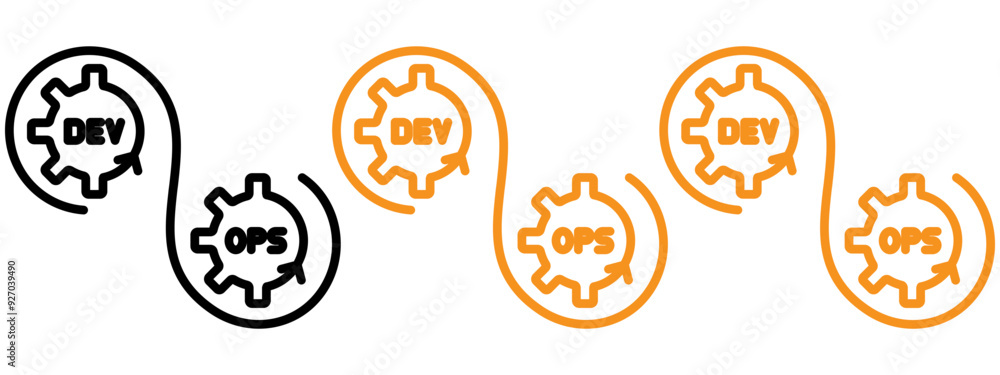 Poster Devops icon web design in vector