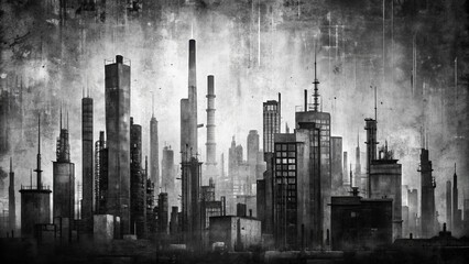 Minimalist Industrial Aesthetic Monochrome Black White High Contrast Texture Grunge Urban Cityscape Abstract Moody Composition Concept Urban Exploration