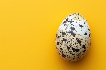 Obraz premium Speckled Egg on Bright Yellow Background