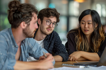 Fototapeta premium Casual Group Meeting in a Modern Workspace