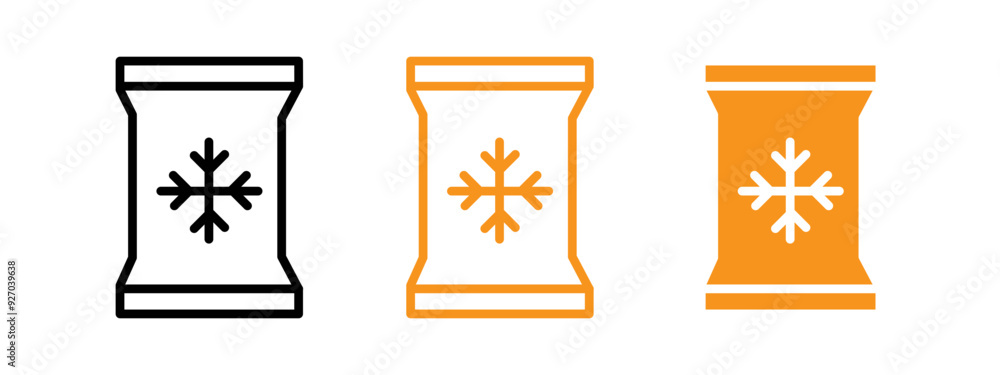 Poster frozen food bag icon web design in vector