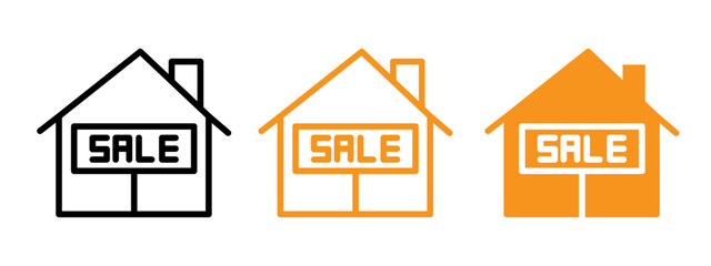 House for sale icon web design in vector