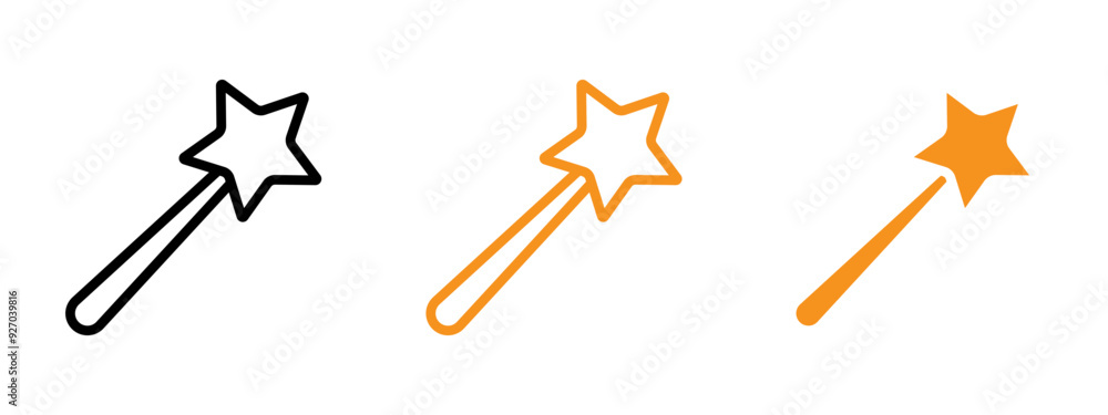 Poster Magic wand icon web design in vector