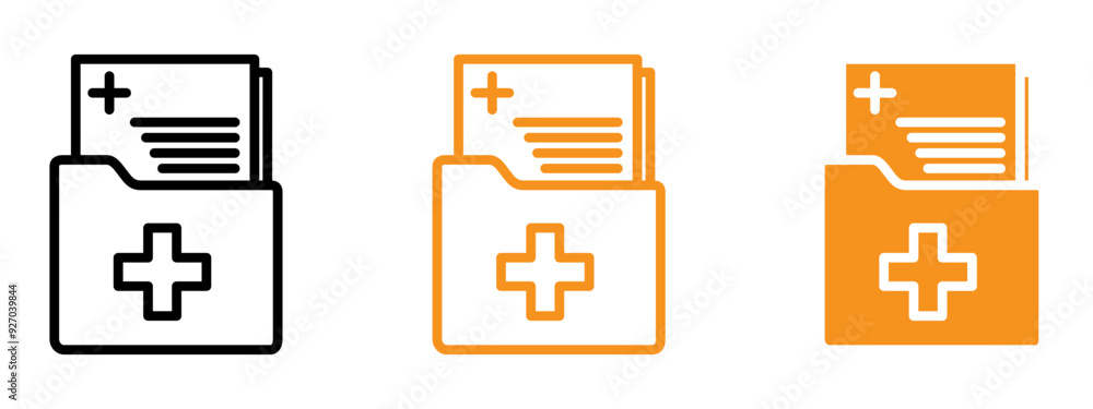 Poster medical report icon web design in vector