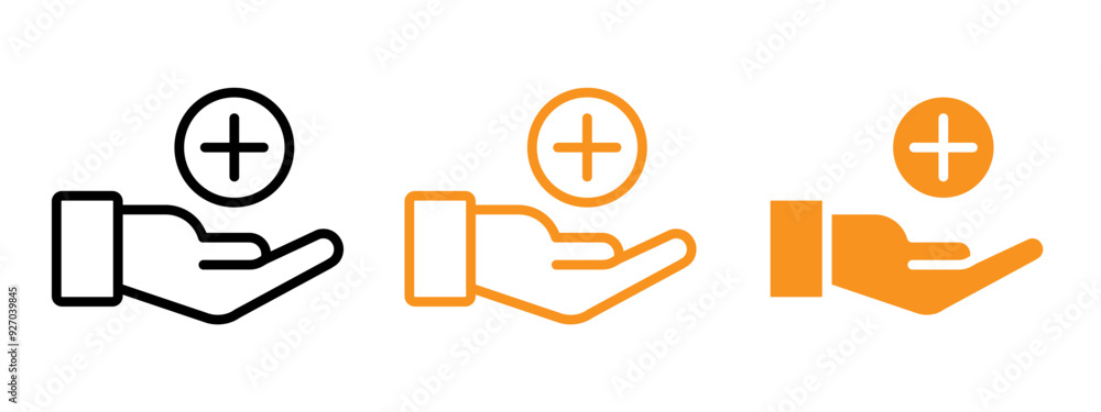 Poster medical support icon web design in vector