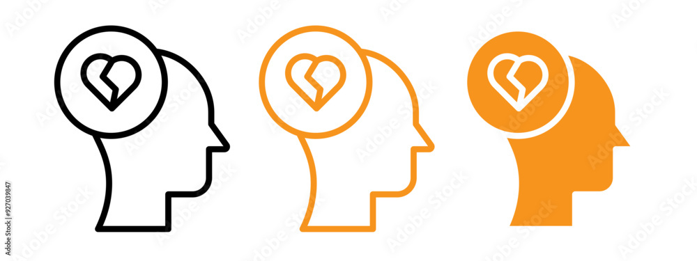Poster mental disorder icon web design in vector