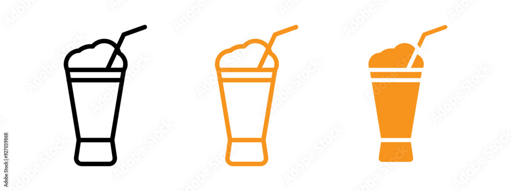 Poster milk shake icon web design in vector