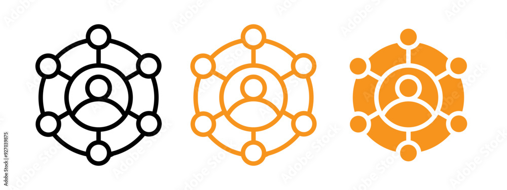 Aufkleber multichannel marketing icon web design in vector