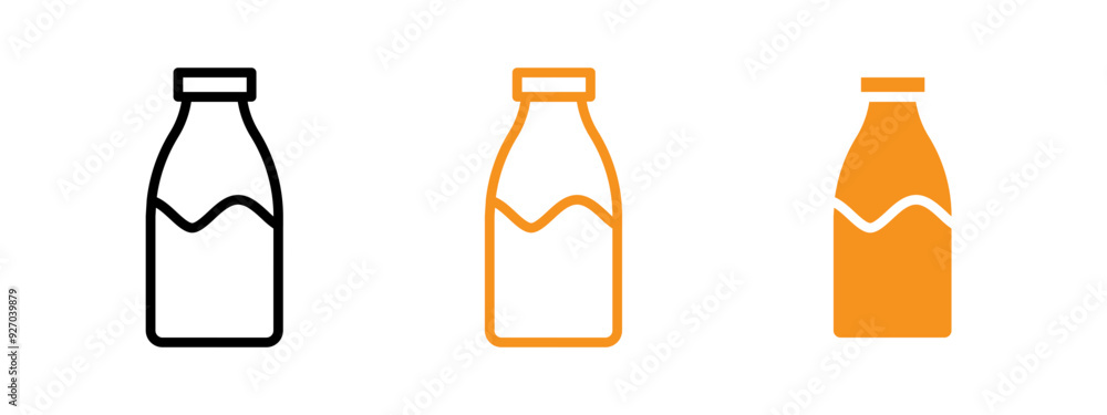 Poster milk bottle icon web design in vector