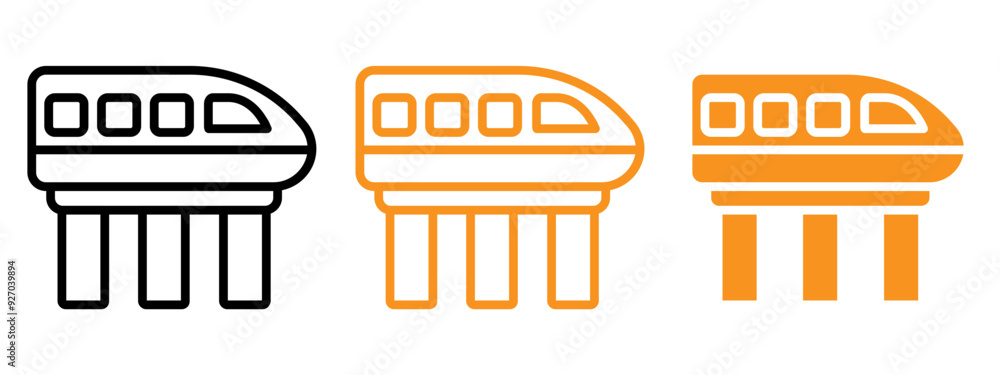 Aufkleber monorail icon web design in vector