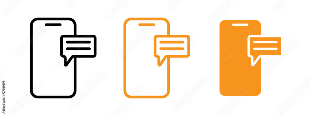 Poster Mobile message notification icon web design in vector