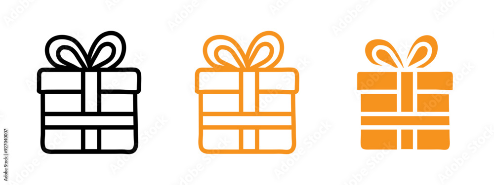 Poster present gift box icon web design in vector