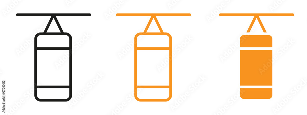 Poster Punching bag icon web design in vector