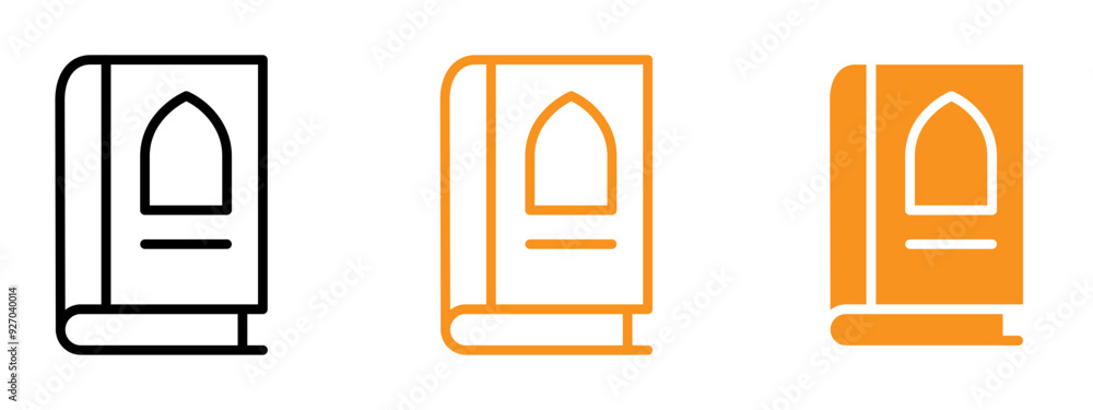 Poster quran book icon web design in vector