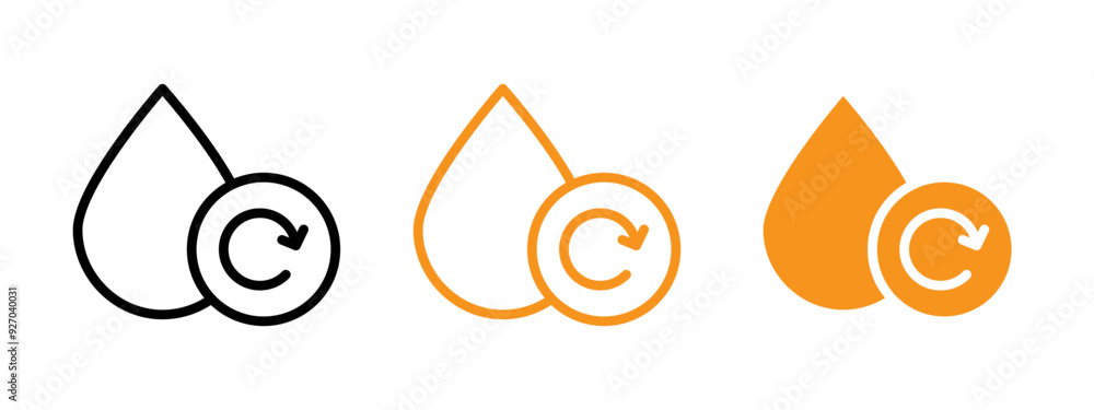 Poster recycle water icon web design in vector