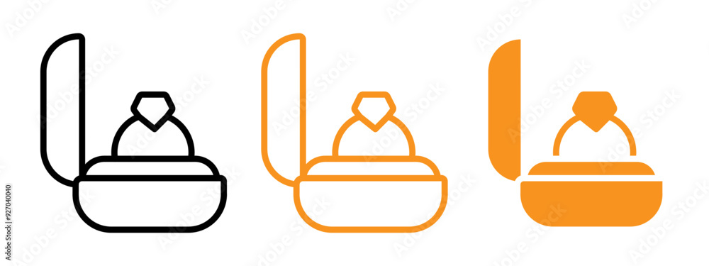 Poster Ring box icon web design in vector