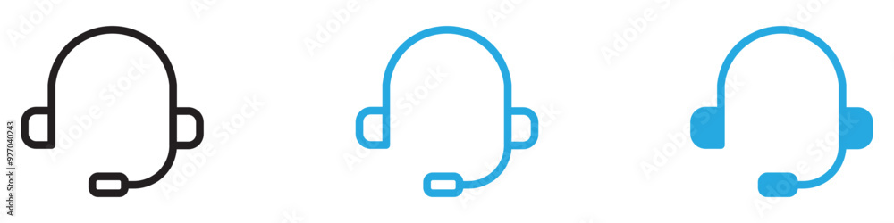 Poster Support headset icon web design in vector