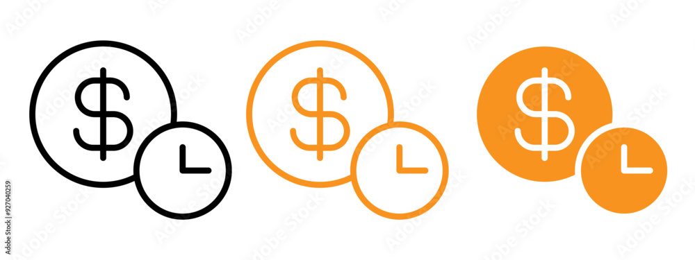 Poster time is money icon web design in vector