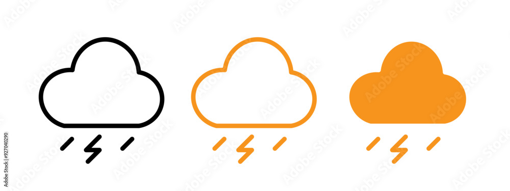 Poster thunderstorm icon web design in vector