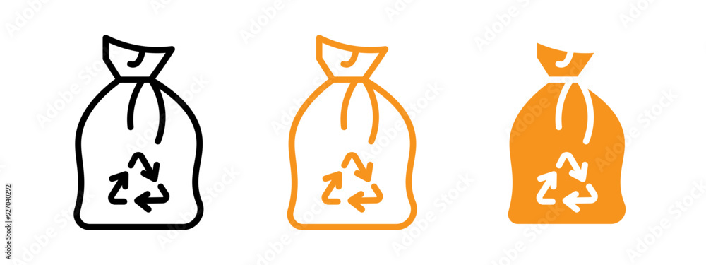 Poster Trash bag icon web design in vector
