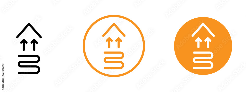 Poster underfloor heating icon web design in vector