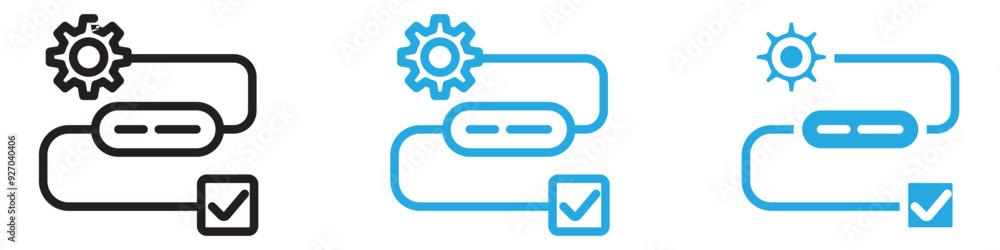 Aufkleber Workflow process icon web design in vector