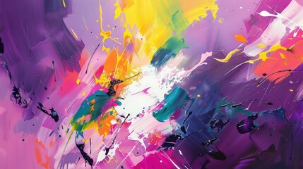 abstract paint stroke with vibrant colors 