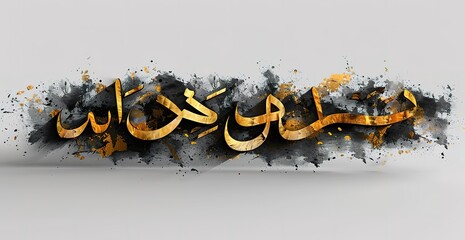 The image is a gold and black text with Arabic letters