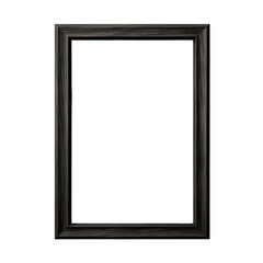 A simple black wood frame isolated on a black background.