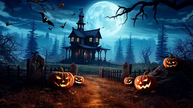 Halloween background with pumpkins