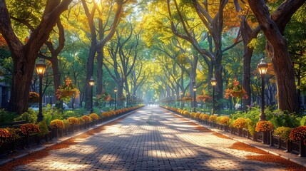 Central park at sunny day 