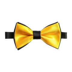 Yellow And Black Bow Tie, Isolated On Transparent Png Background, Stylish Accessory For Father'S Day Events . Generative ai