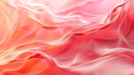 Obraz premium Abstract fluid wave design in coral with pastel gradients creating a smooth texture
