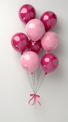 Pink and Red Balloons with Ribbon.