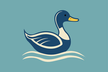 Cute Duck vector art illustration.