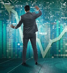 Man in stock trading business concept
