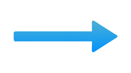 a blue arrow pointing to the right. The arrow has a straight shaft and a triangular head. The background is white