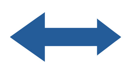 a blue double-headed arrow pointing both left and right. This type of arrow is often used to indicate a bidirectional relationship or movement in both directions