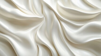 Obraz premium White abstract background with smooth waves of spun milk or beige cream