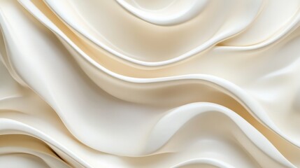 Obraz premium White abstract background with smooth waves of spun milk or beige cream