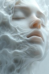 Romeriocastro 8h ethereal and mysterious face, ghostly abstract, soft light glows around the face