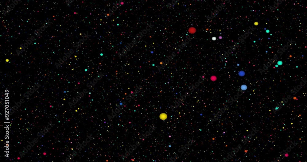 Aufkleber glitter, colour and particles or dark background for motion, universe wallpaper and 3d abstract or s