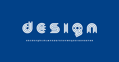 Modern striped font, trendy alphabet © marooshka